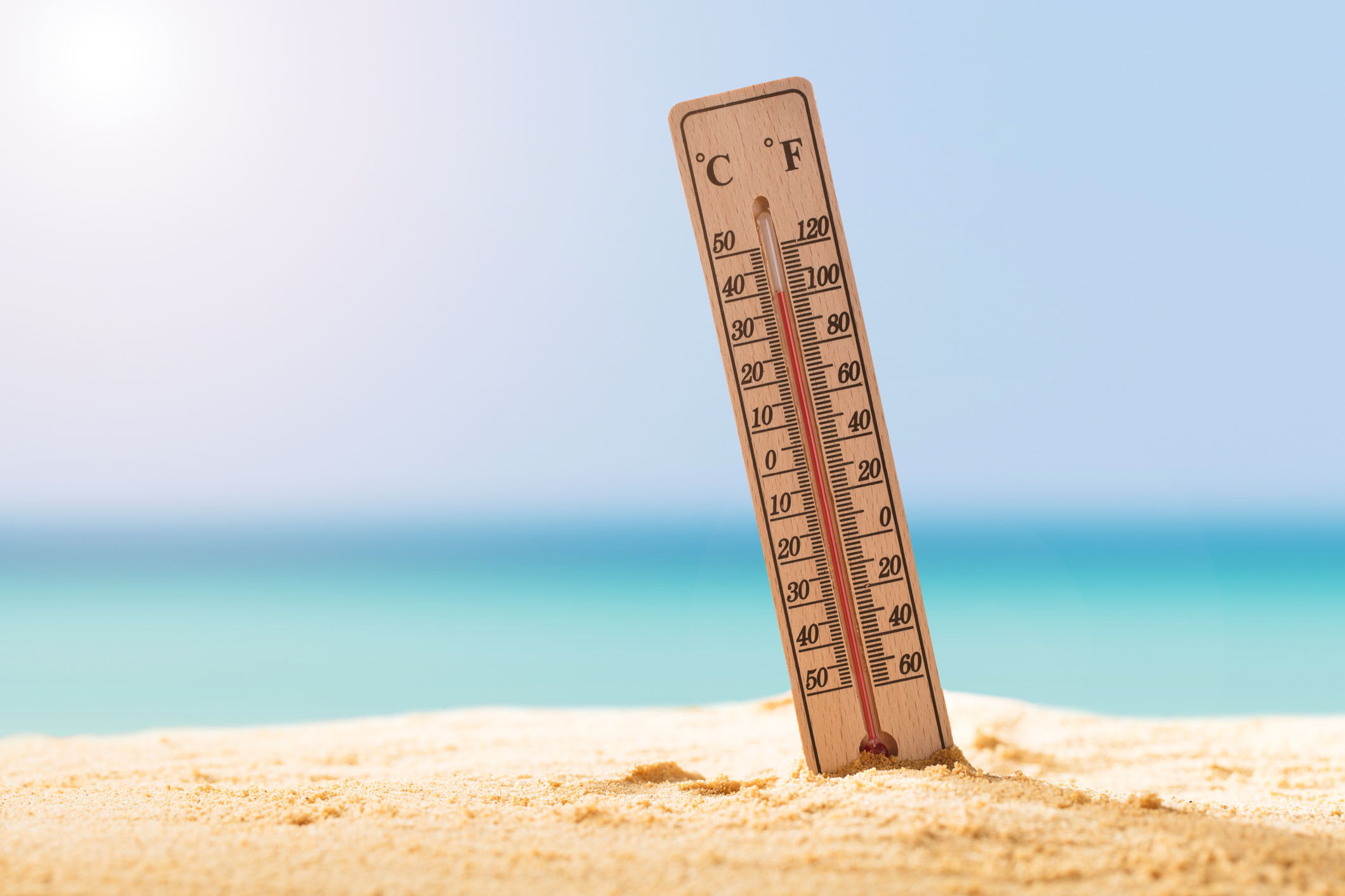 Close-up Of Thermometer On Sand